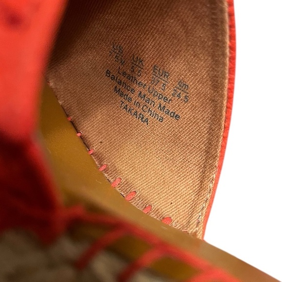 Franco Sarto Tula Platform Espadrille Wedge Sandals Orange Leather Size 7.5 - Picture 11 of 13